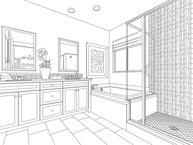 sketch of bathroom design 